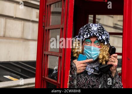 Londra, Regno Unito. 30 settembre 2020. I lavoratori del teatro e degli eventi dal vivo protestano per la mancanza di sostegno per la loro industria durante il blocco a Westminster London UK Credit: Ian Davidson/Alamy Live News Foto Stock