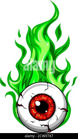 Vettore fumetto illustrazione di horror Halloween eyeball Illustrazione Vettoriale