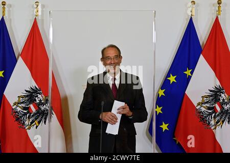 Vienna, Austria. 30 settembre 2020. Consiglio dei ministri del Governo federale presso la Cancelleria federale. La foto mostra Heinz Faßmann, Ministro federale dell'istruzione, della scienza e della ricerca. Foto Stock