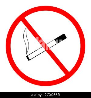 Un cartello che proibisce il fumo di sigarette in un luogo pubblico. Illustrazione Vettoriale