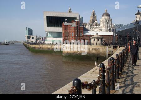 Pier Head Liverpool Foto Stock