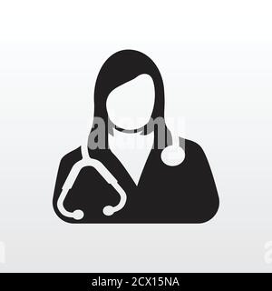 Icona medico femminile. Grafico vettoriale medico donna Illustrazione Vettoriale