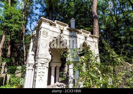 Cimitero ebraico (Cmentarz Zydowski) a Varsavia, Polonia Foto Stock