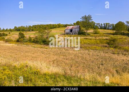 Atlasburg, Pennsylvania - un vecchio fienile in una fattoria nel sud-ovest della Pennsylvania. Foto Stock