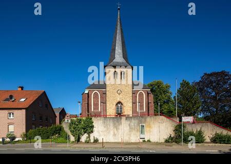 Dorsten, Dorsten-Hervest, Lippe, Ruhrgebiet, Naturpark Hohe Mark Westmuensterland, Muensterland, Westfalen, Nordrhein-Westfalen, NRW, Kirche St. Paulu Foto Stock