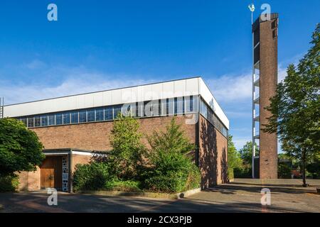 Dorsten, Dorsten-Hardt, Lippe, Ruhrgebiet, Naturpark Hohe Mark Westmuensterland, Muensterland, Westfalen, Nordrhein-Westfalen, NRW, Nikolauskirche, fr Foto Stock