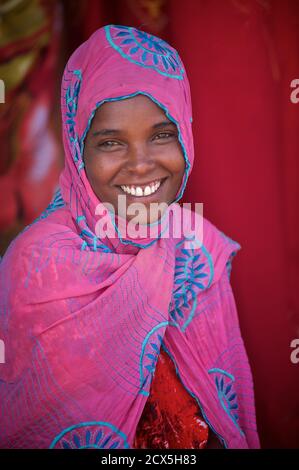 Ritratto di una donna etiope, Kulubi, Misraq Hararghe zona della regione di Oromia, Etiopia Foto Stock