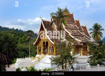 Luang Prabang National Museum Wat ho Pha Bang, Luang Prabang, Laos. Foto Stock