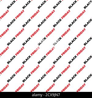 Banner di vendita Black Friday. Sfondo tipografico. Motivo senza cuciture Black Friday. Illustrazione vettoriale. Illustrazione Vettoriale