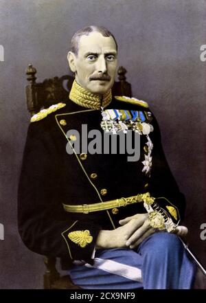 1940 c., Kopenhagen, DANIMARCA : il re di Danimarca CHRISTIAN X ( 1870 - 1947 , Re dal 1912 ) , sposato con la regina ALESSANDRINA di Meclemburgo-Schwerin ( 1879 - 1952 ), padre del re FEDERICO IX ( 1899 - 1972 ). Christian era figlio del re Federico VIII (1843-1912) e di Luisa di Svezia (di Bernadotte, 1851-1926). - Casa di Glücksburg - GLUCKSBURG - DANIMarca - FRIEDRICH - FOTO STORICHE - STORIA - regalità danese - nobili - nobiltà danese - ritratto - ritratto - baffi - baffi - colletto - colletto - Re - uniforme militare - divisa uniforme militare - medaglie - medaglie - spada Foto Stock