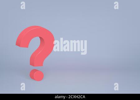 Simbolo del punto interrogativo 3d sullo sfondo della scena modello per il design Illustrazione Vettoriale