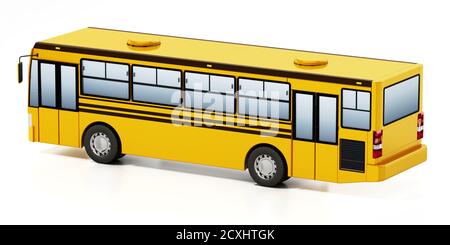 Bus urbano generico isolato su sfondo bianco. Illustrazione 3D. Foto Stock