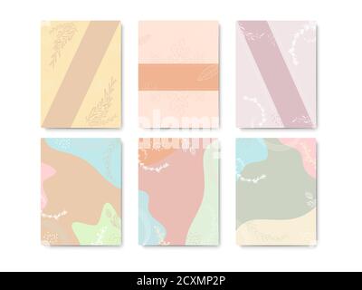 Set di modelli minimal dal design colorato della copertura naturale. Illustrazione Vettoriale