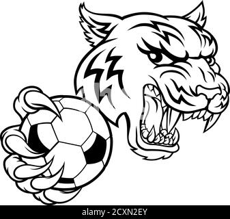 Tiger Soccer Football Player animale mascotte sportive Illustrazione Vettoriale