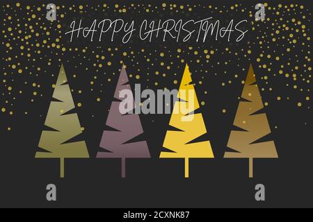 Buon Natale Card Vector design su uno sfondo festoso Illustrazione Vettoriale