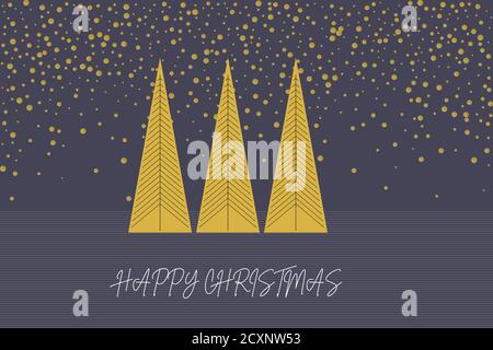 Buon Natale Card Vector design su uno sfondo festoso Illustrazione Vettoriale