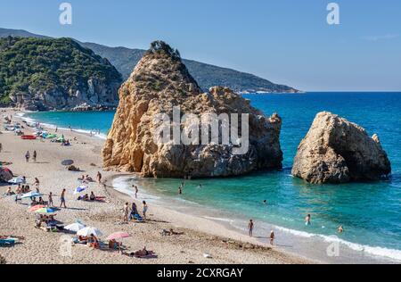 Spiagge della Grecia, spiaggia di Potistika, distretto di Volos, Pelion Foto Stock