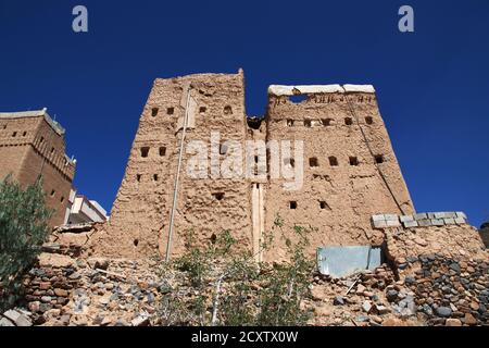 Il villaggio arabo vicino Najran, regione ASiR, Arabia Saudita Foto Stock