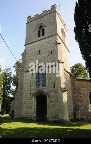 La chiesa di San Nicola, Little Horwood, Buckinghamshire, risale al 1200 d.C., quando furono costruite la navata centrale e la navata meridionale. Foto Stock