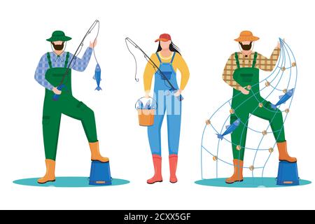 Illustrazione vettoriale piatta Fishers Illustrazione Vettoriale