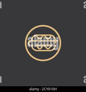 Logo vettore Burger. Icona Burger. Illustrazione Burger. Vettore Illustrazione Vettoriale