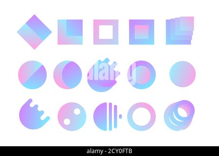 Colori astratti del gradiente pastello figura semplice isolata Illustrazione Vettoriale