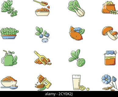 Serie di icone di colore RGB per la varietà dei supercals Illustrazione Vettoriale