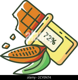 Icona colore RGB cioccolato fondente Illustrazione Vettoriale