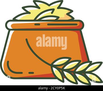 Icona colore RGB orzo Illustrazione Vettoriale