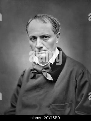 Charles Baudelaire. Ritratto del poeta francese, Charles Pierre Baudelaire (1821-1867) di Étienne Carjat, 1863 Foto Stock