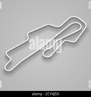 Circuito del Mugello per Motorsport e autosport. Circuito del Gran premio d'Italia. Illustrazione Vettoriale