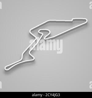 Circuito Nurburgring per Motorsport e autosport. Circuito del Gran premio di Germania. Illustrazione Vettoriale