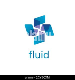 Logo vettoriale fluido. Icona fluido. Vettore Illustrazione Vettoriale