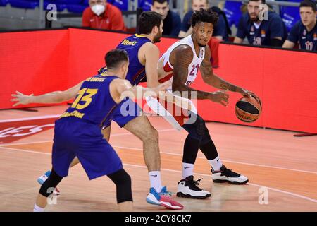 Will Clyburn di PBC CSKA Mosca durante la partita della Turkish Airlines Eurolega tra FC Barcelona e CSKA Mosca AL Palau Blaugrana il 01 ottobre 2020 a Barcellona, Spagna. Foto Stock