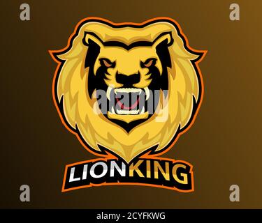 Disegno vettoriale del modello del logo Lion eSport Illustrazione Vettoriale