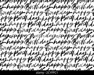 Happy Birthday nero vettore modello senza giunture. Illustrazione Vettoriale