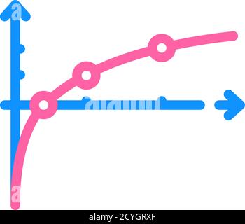 illustrazione vettoriale delle icone a colori delle lezioni di funzioni e grafica Illustrazione Vettoriale
