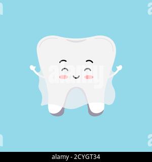 Cute dente in costume fantasma icona isolato su sfondo. Illustrazione Vettoriale