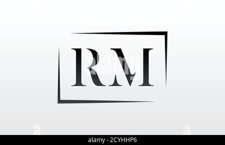 Logo iniziale della lettera RM con modello vettoriale di tipografia aziendale moderna creativa. Design creativo con logo letter RM. Illustrazione Vettoriale
