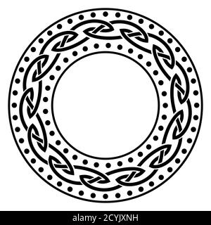 Illustrazione in stile scandinavo celtico. Modello intrecciato celtico, mandala Illustrazione Vettoriale
