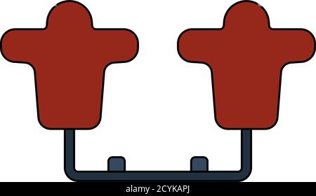 Icona della slitta di lotta per il calcio americano. Contorno modificabile con disegno riempimento colore. Illustrazione vettoriale. Illustrazione Vettoriale