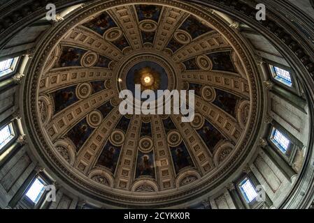 All'interno della chiesa di Frederik (Frederik Kirke) o della chiesa di marmo (Marmorkirken), una chiesa evangelica luterana a Copenhagen, Danimarca Foto Stock