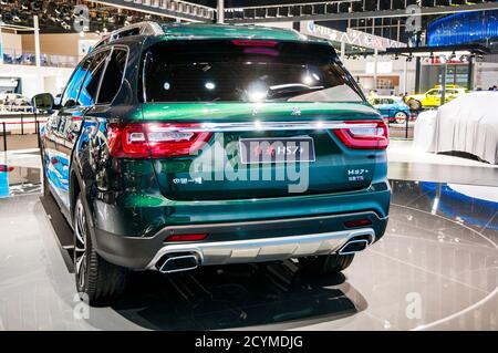 HS7+ versione in limousine allungata del SUV Hongqi HS7 visto al Beijing Auto Show 2020. Foto Stock