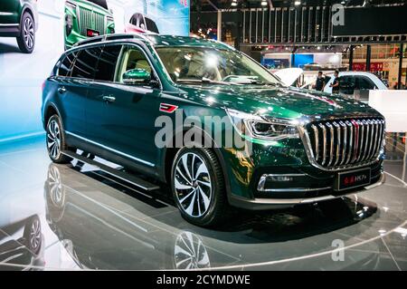 HS7+ versione in limousine allungata del SUV Hongqi HS7 visto al Beijing Auto Show 2020. Foto Stock