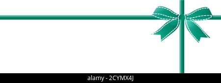 Banner verde con cornice regalo con nastro e spazio per la copia Foto Stock
