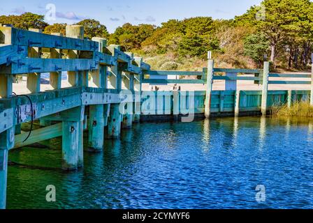 Martha's Vineyard, Massachusetts - Ottobre 21, 2018 - Ponte Chappaquiddick Foto Stock