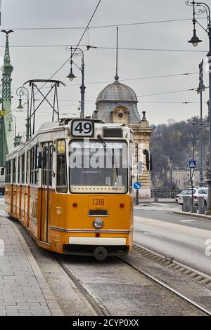 fotografia in tram a budapest Foto Stock