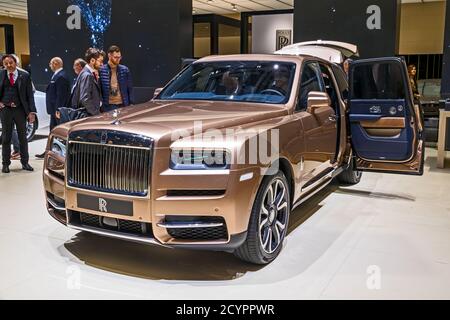 Auto di lusso Rolls-Royce Bespoke Cullinan all'89° Salone Internazionale dell'Auto di Ginevra. Ginevra, Svizzera - 5 marzo 2019. Foto Stock
