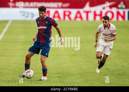 Gonzalo Melero di Levante durante la partita di calcio del campionato spagnolo la Liga tra Sevilla Futbol Club e Levante Union Deportiva il 1° ottobre, Foto Stock