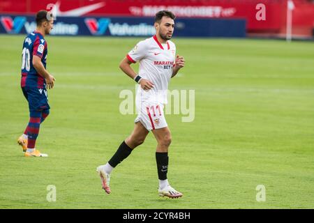 Munir El Haddadi di Siviglia durante il campionato spagnolo la Liga tra Sevilla Futbol Club e Levante Union Deportiva il mese di ottobre Foto Stock